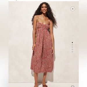 Empire waist midi dress-Strawberry swirl print-Size M NWOT